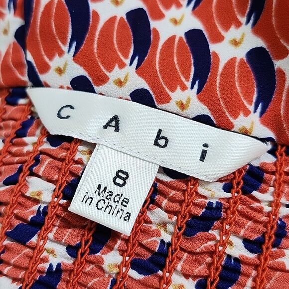 CAbi Style #778 Dream Day Peplum Tank Top, Back Zipper, Smocked Sides, 8 - Picture 5 of 7